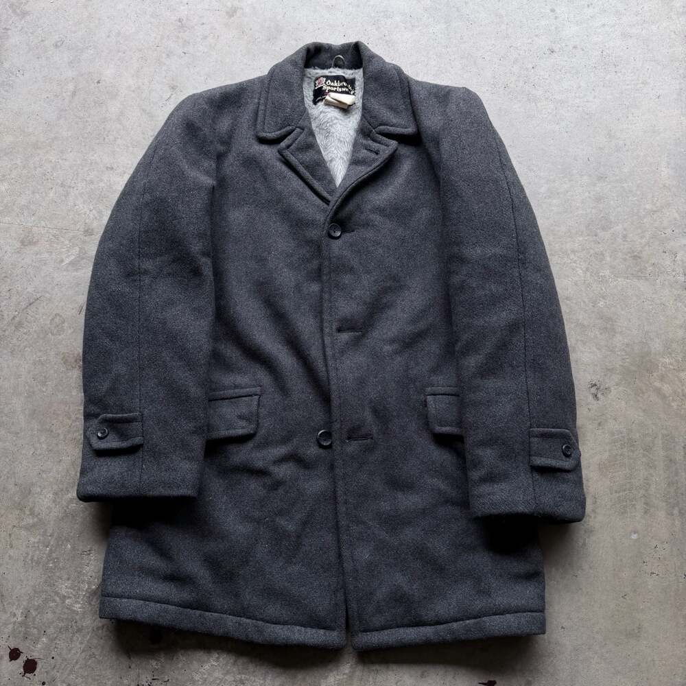 Vintage Oakbrook Sportswear Sears Wool Blend Sherpa Lined Coat Size 46